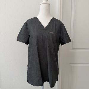 Preowned FIGS Catarina One-Pocket Scrub Top, Sz S - Graphite